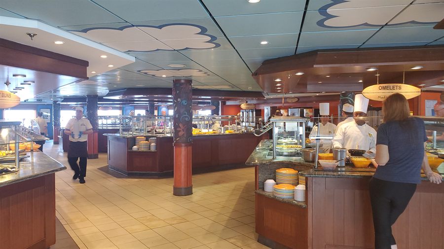 Buffet restaurant on a cruise ship